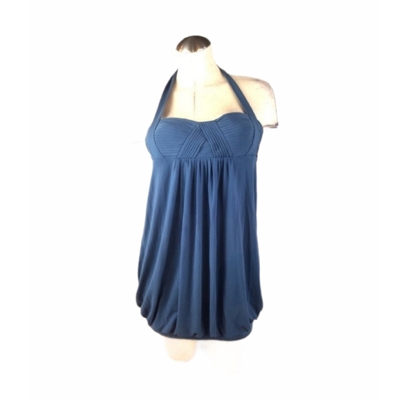 3/$25 BCBG Max Azria XS Blue Halter Tunic Top - Picture 1 of 6